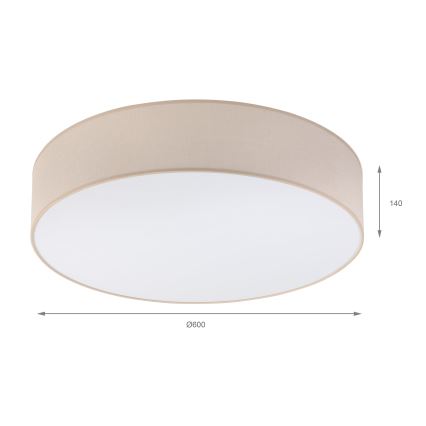 Brilagi - Candeeiro de tecto LED SIRIJA 4xE27/60W/230V Ø 60 cm bege
