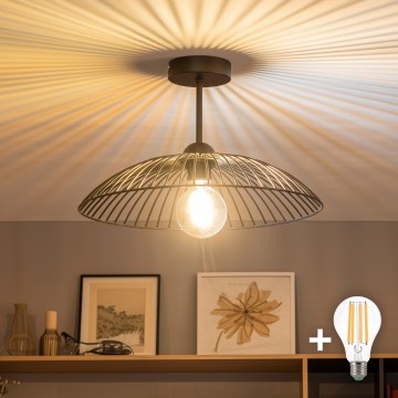Brilagi - Candeeiro de tecto LED sobreposto CERIA WIRE 1xE27/60W/230V Ø 38 cm preto