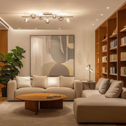 Brilagi - Candeeiro de tecto LED sobreposto MILLA 7xG9/3W/230V preto cromo/fumado