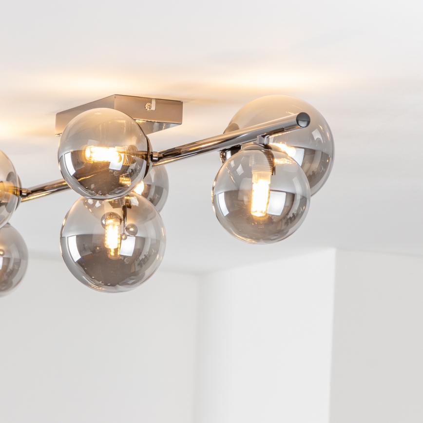 Brilagi - Candeeiro de tecto LED sobreposto MILLA 7xG9/3W/230V preto cromo/fumado