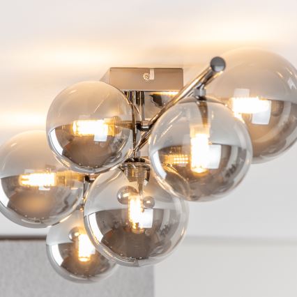 Brilagi - Candeeiro de tecto LED sobreposto MILLA 7xG9/3W/230V preto cromo/fumado