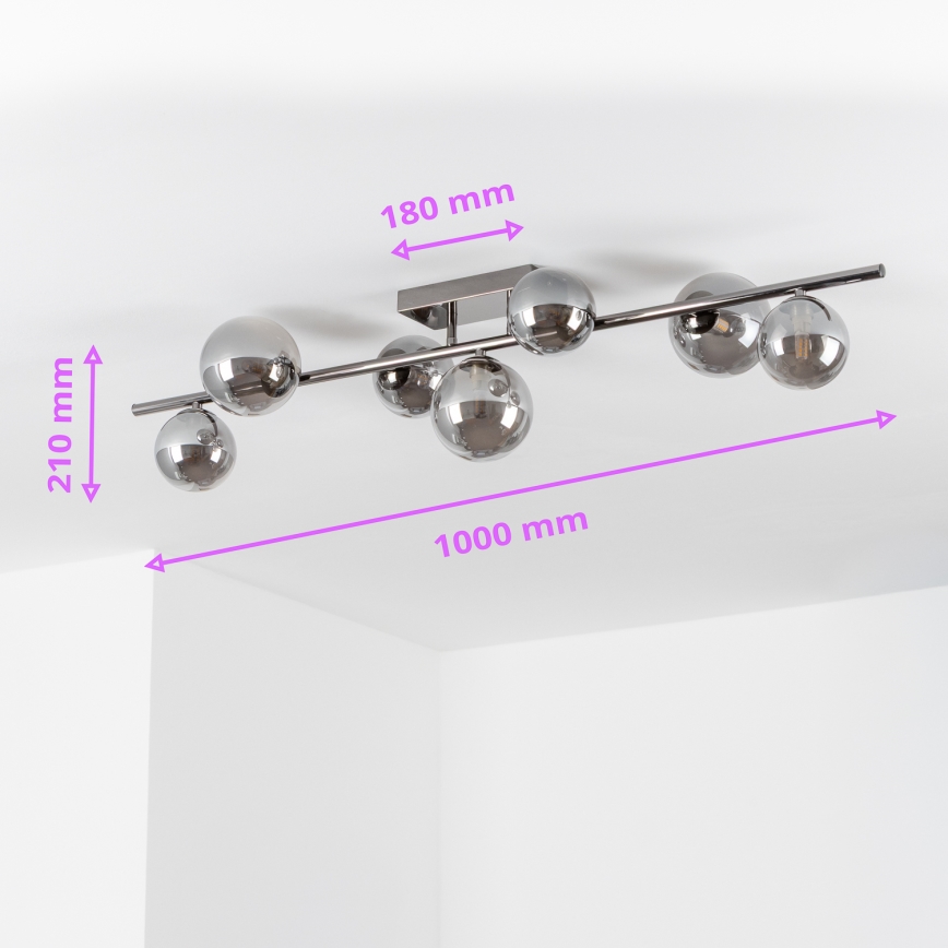 Brilagi - Candeeiro de tecto LED sobreposto MILLA 7xG9/3W/230V preto cromo/fumado