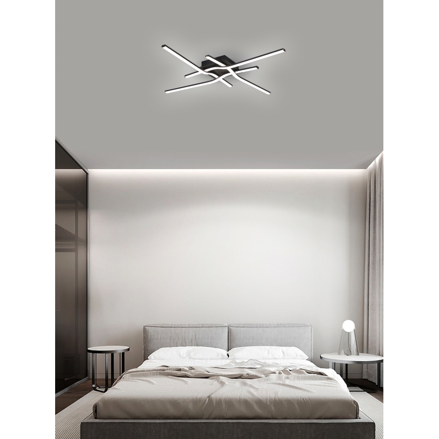 Brilagi - Candeeiro de tecto LED STRIPES LED/38W/230V 68x68 cm preto