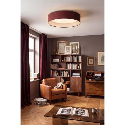 Brilagi - Candeeiro de tecto LED VELVET SIMPLE LED/24W/230V 3000K diâmetro 45 cm bordô