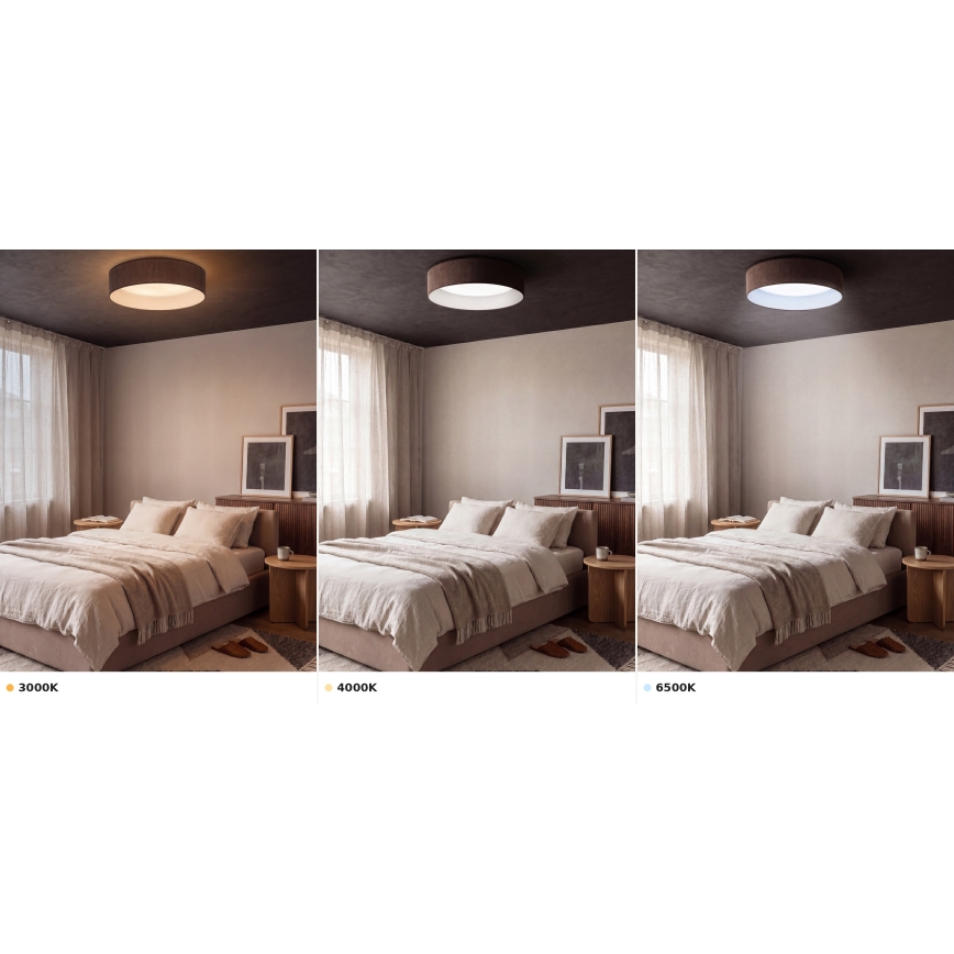 Brilagi - Candeeiro de teto LED VELVET VARI LED/24W/230V 3000/4000/6500K Ø 45 cm castanho