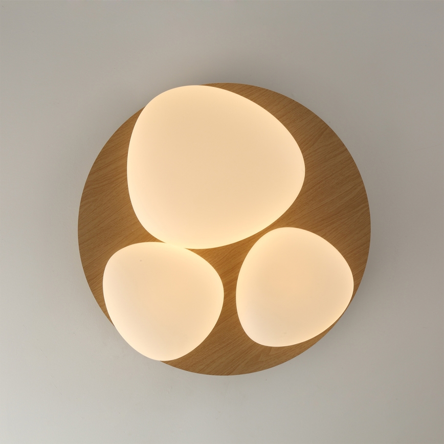 Brilagi - Candeeiro de tecto LED VISBY WOOD, 36 W / 230 V, Ø 50 cm, castanho