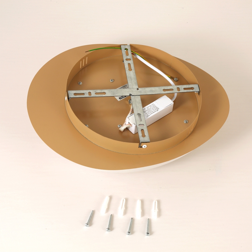 Brilagi - Candeeiro de tecto LED VISBY WOOD LED/18W/230V Ø 38 cm castanho