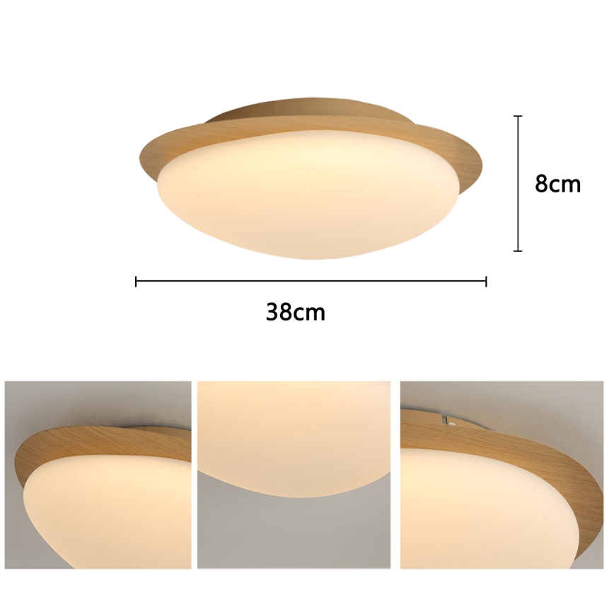 Brilagi - Candeeiro de tecto LED VISBY WOOD LED/18W/230V Ø 38 cm castanho