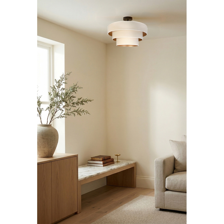 Brilagi - Candeeiro de tecto LUNETA 1xE27/60W/230V Ø 40 cm creme/dourado