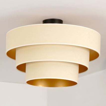 Brilagi - Candeeiro de tecto LUNETA 1xE27/60W/230V Ø 40 cm creme/dourado
