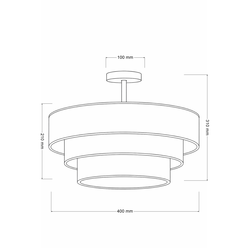 Brilagi - Candeeiro de tecto LUNETA 1xE27/60W/230V Ø 40 cm creme/dourado