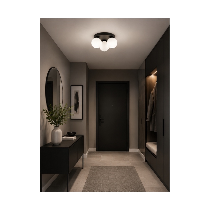 Brilagi - Candeeiro de tecto MILO 3xE27/60W/230V Ø 35 cm preto