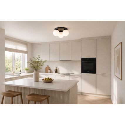 Brilagi - Candeeiro de tecto MILO 3xE27/60W/230V Ø 35 cm preto