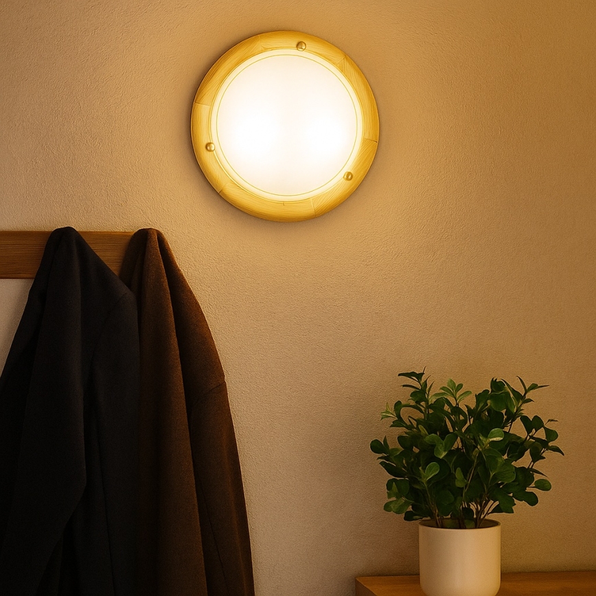 Brilagi - Candeeiro de tecto ORBIS 1xE27/60W/230V Ø 30 cm pinho