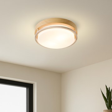 Brilagi - Candeeiro de tecto ORINO 2xE27/40W/230V Ø 27 cm, acabamento em carvalho