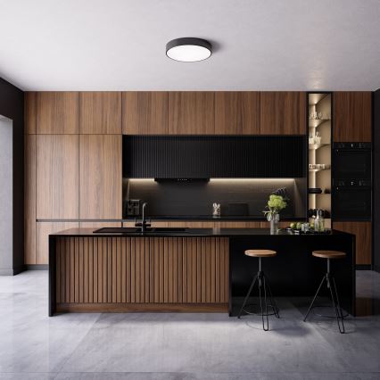 Brilagi - Candeeiro de tecto para casa de banho CLARE 4xE27/24W/230V Ø 50 cm IP54 preto