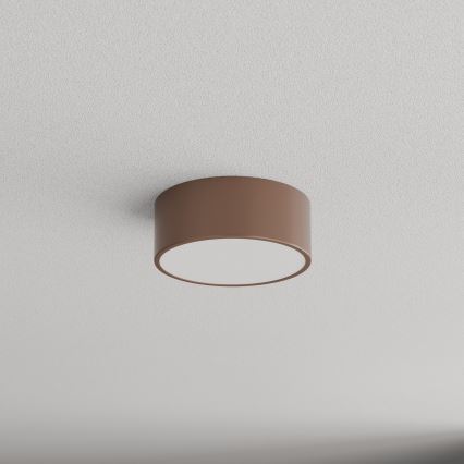 Brilagi - Candeeiro de tecto para casa de banho com sensor de movimento e sensor crepuscular CLARE 1xE27/24W/230V Ø 20 cm castanho IP54