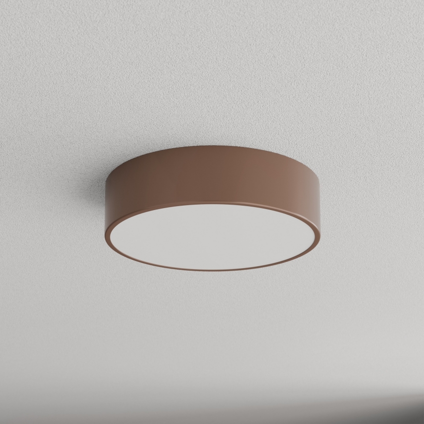 Brilagi - Luminária de teto para casa de banho com sensor de movimento e sensor crepuscular CLARE 2xE27/24W/230V diâmetro 30 cm castanha IP54