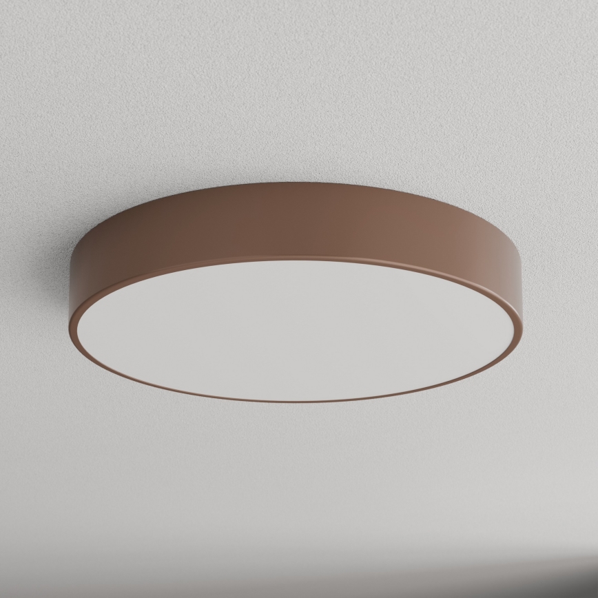 Brilagi - Luminária de teto para casa de banho com sensor de movimento e sensor crepuscular CLARE 4xE27/24W/230V Ø 50 cm castanha IP54