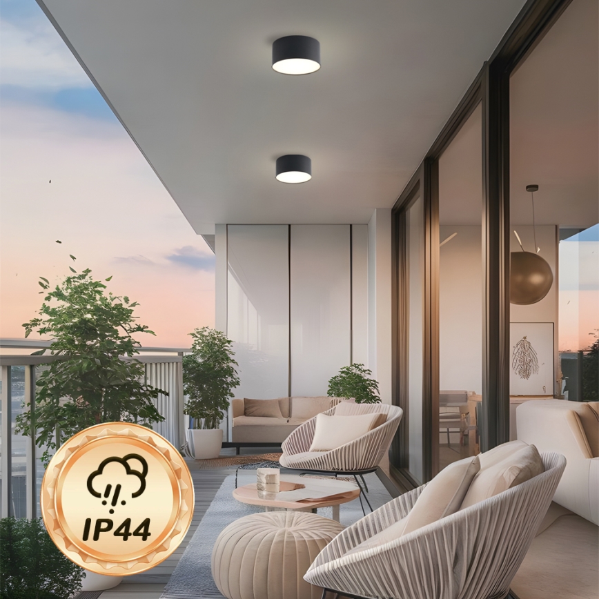 Brilagi - Candeeiro de tecto LED para casa de banho FORIS LED/14W/230V Ø 12 cm preto IP44