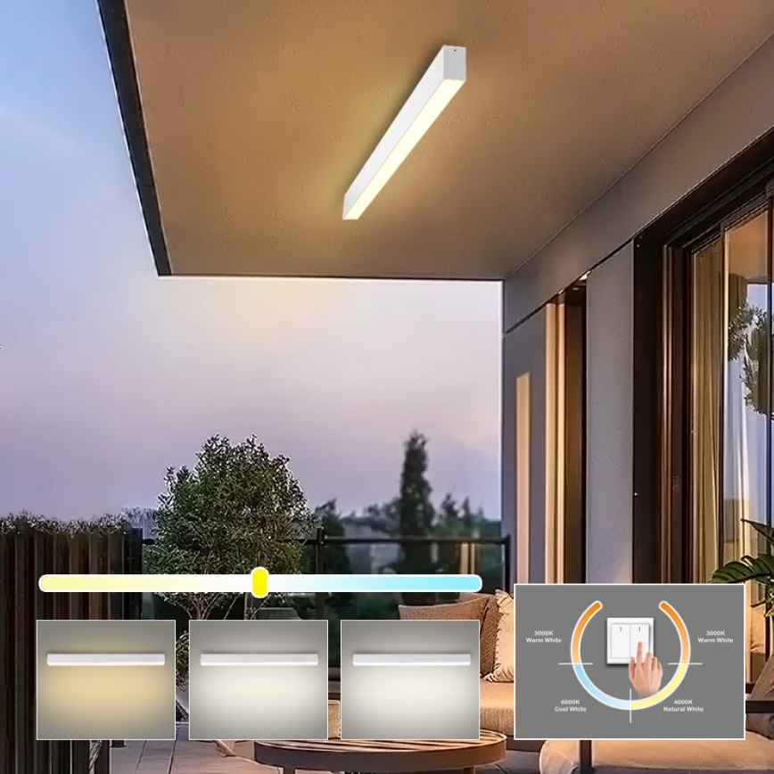 Brilagi - Candeeiro de teto LED para casa de banho SLEEKLINE LED/40W/230V 3000/4500/6000K branco IP44