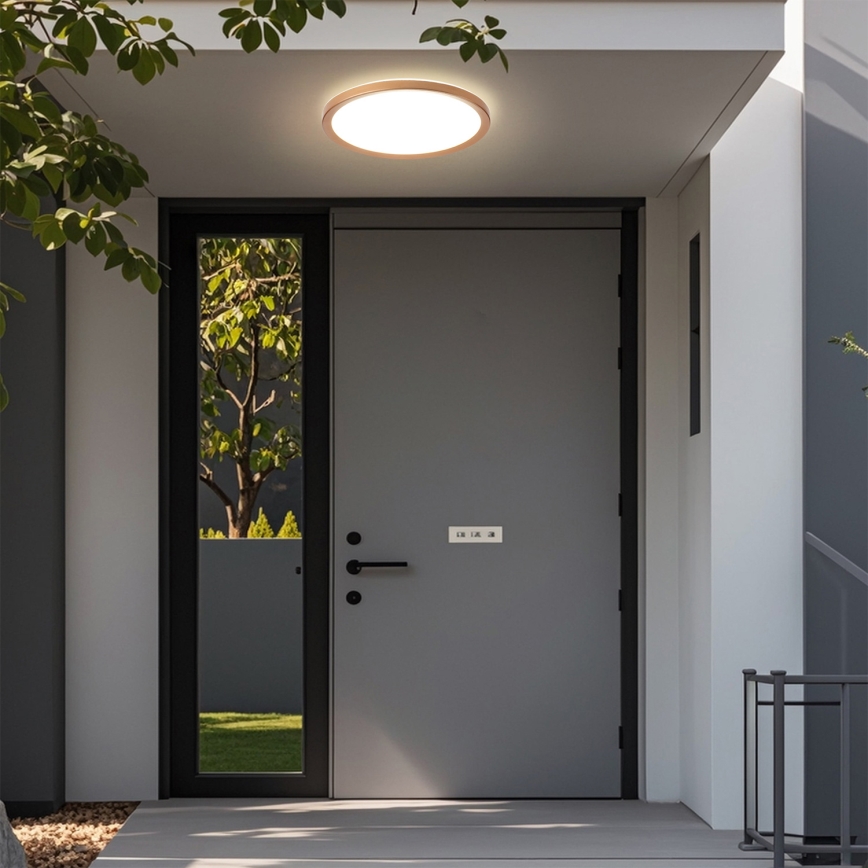 Brilagi - Plafon de casa de banho ULTRA SLIM LED/24W/230V Ø 42 cm ouro rosé IP54