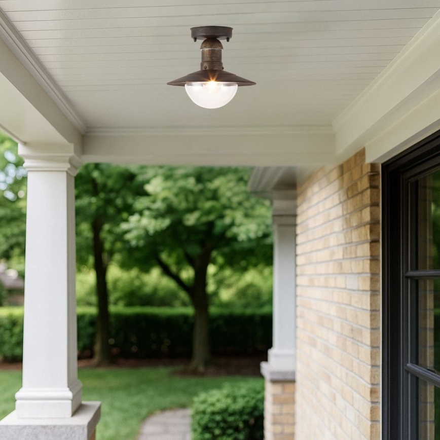 Brilagi - Candeeiro de tecto para exterior MOLDE 1xE27/60W IP44 bronze/pátina