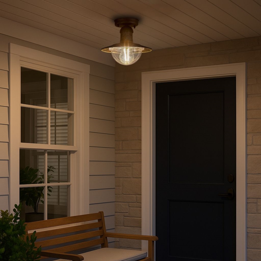 Brilagi - Candeeiro de tecto para exterior MOLDE 1xE27/60W IP44 bronze/pátina