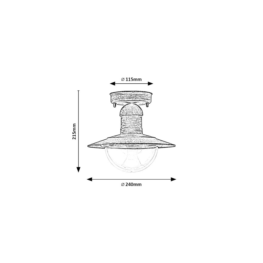 Brilagi - Candeeiro de tecto para exterior MOLDE 1xE27/60W IP44 bronze/pátina