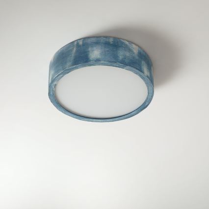 Brilagi - Candeeiro de tecto PINO, 1xE27/15W/230V, acabamento pinho/azul, diâmetro 27,5 cm