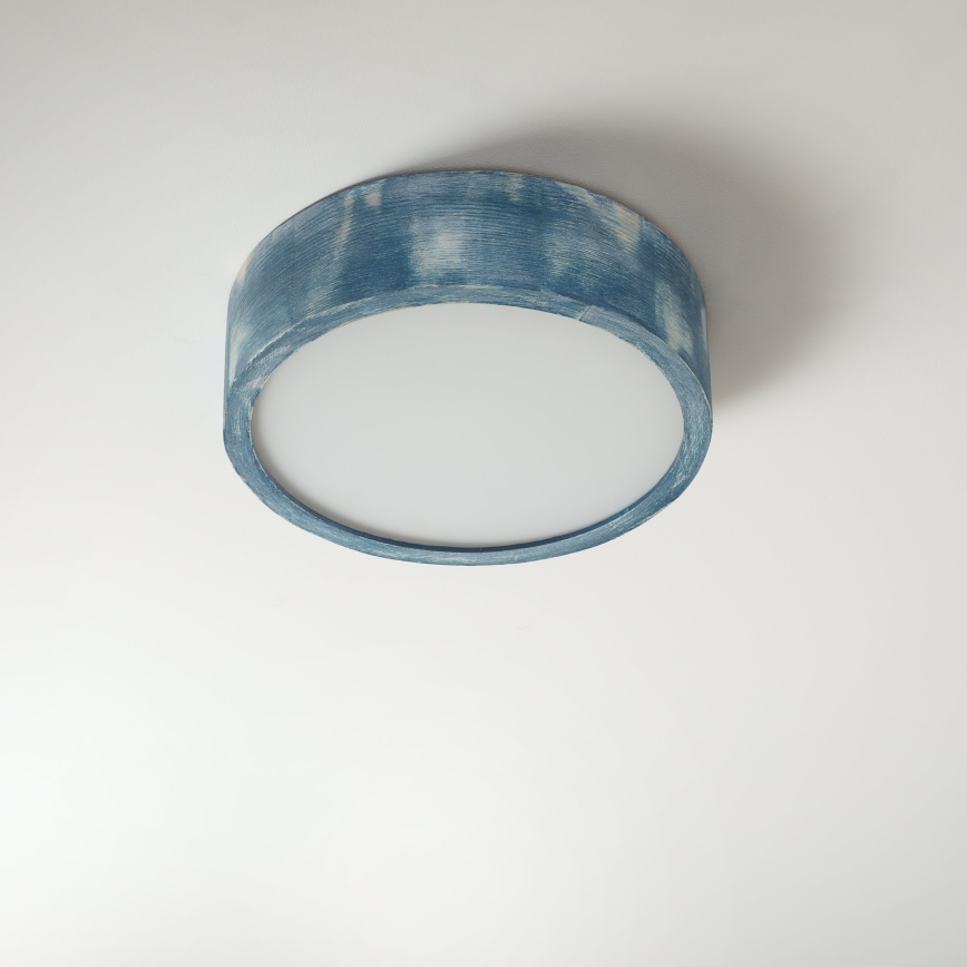 Brilagi - Candeeiro de tecto PINO, 1xE27/15W/230V, acabamento pinho/azul, diâmetro 27,5 cm