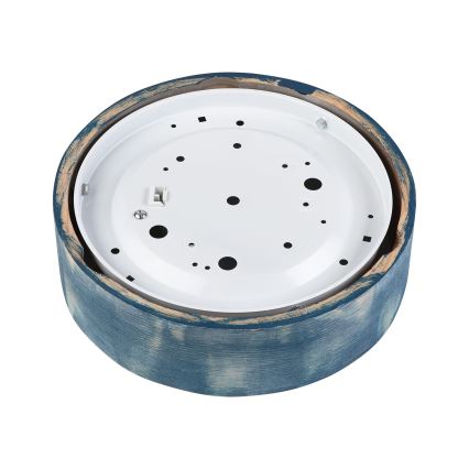 Brilagi - Candeeiro de tecto PINO, 1xE27/15W/230V, acabamento pinho/azul, diâmetro 27,5 cm