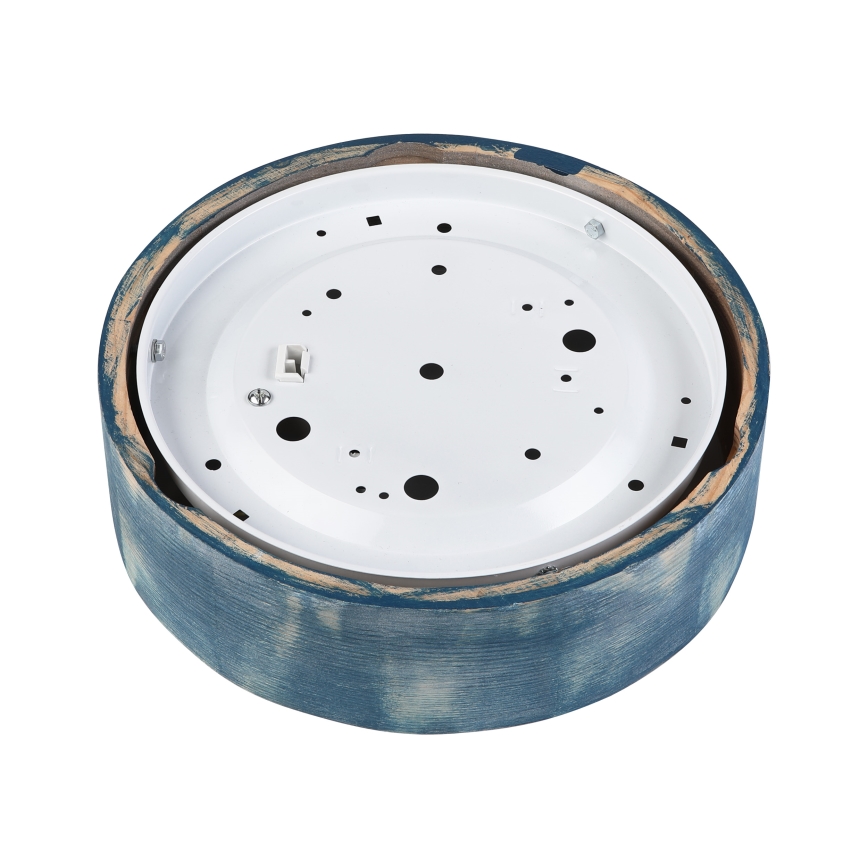 Brilagi - Candeeiro de tecto PINO, 1xE27/15W/230V, acabamento pinho/azul, diâmetro 27,5 cm