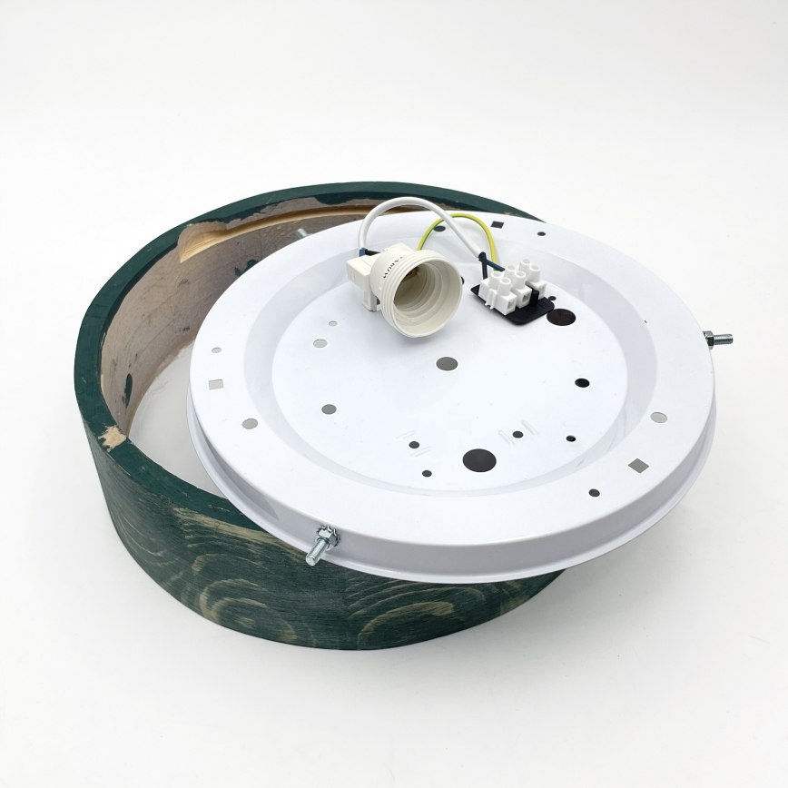 Brilagi - Candeeiro de tecto PINO 1xE27/15W/230V pinho/verde, diâmetro 27,5 cm