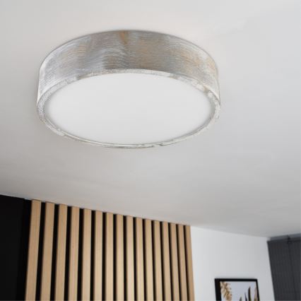 Brilagi - Candeeiro de tecto PINO 2xE27/15W/230V pinho/prateado diâmetro 37,5 cm