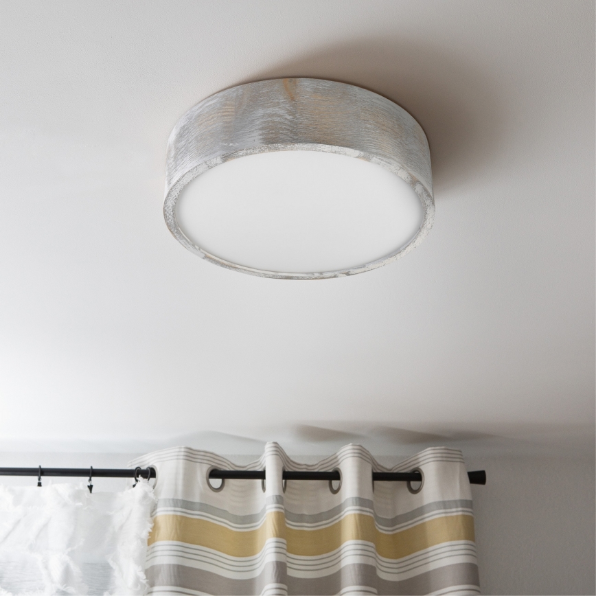 Brilagi - Candeeiro de tecto PINO 2xE27/15W/230V pinho/prateado diâmetro 37,5 cm