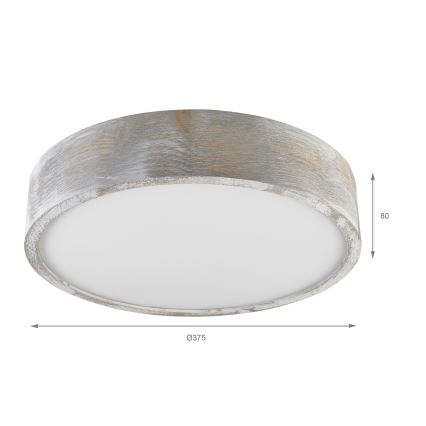 Brilagi - Candeeiro de tecto PINO 2xE27/15W/230V pinho/prateado diâmetro 37,5 cm