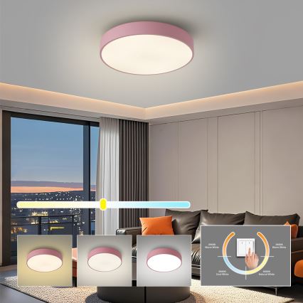 Brilagi - Luminária de teto LED POOL LED/48W/230V 3000/4000/6000K Ø 40 cm rosa