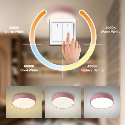 Brilagi - Luminária de teto LED POOL LED/48W/230V 3000/4000/6000K Ø 40 cm rosa