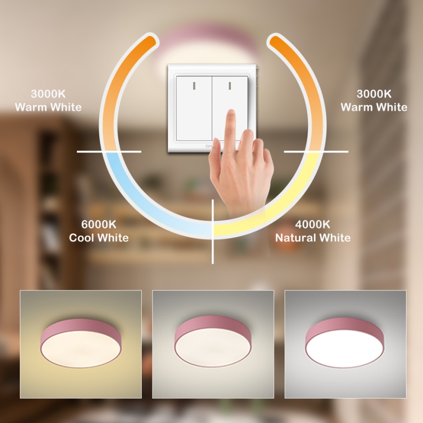 Brilagi - Luminária de teto LED POOL LED/48W/230V 3000/4000/6000K Ø 40 cm rosa