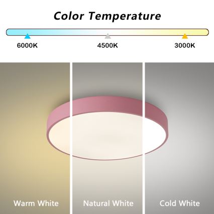 Brilagi - Luminária de teto LED POOL LED/48W/230V 3000/4000/6000K Ø 40 cm rosa