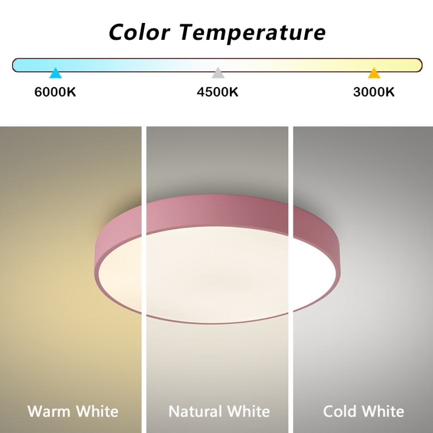 Brilagi - Luminária de teto LED POOL LED/48W/230V 3000/4000/6000K Ø 40 cm rosa