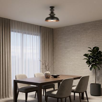 Brilagi - Candeeiro de tecto PYRONIC 1xE27/40W/230V Ø 32 cm bronze/pátina