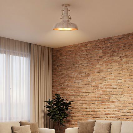 Brilagi - Candeeiro de tecto PYRONIC 1xE27/40W/230V Ø 32 cm creme/pátina