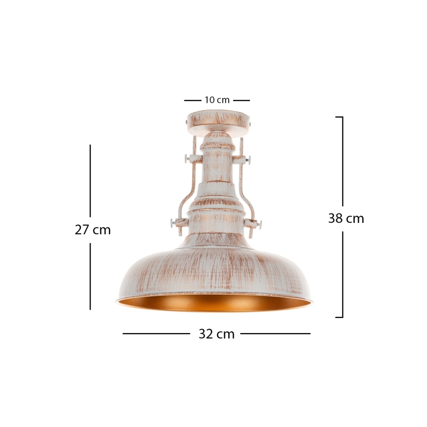 Brilagi - Candeeiro de tecto PYRONIC 1xE27/40W/230V Ø 32 cm creme/pátina