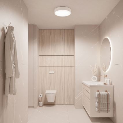 BRILAGI - Candeeiro de tecto LED RGBW dimerizável para casa de banho CLARE 2xE27/12W/230V 2700-6500K Ø 30 cm IP54 branco
