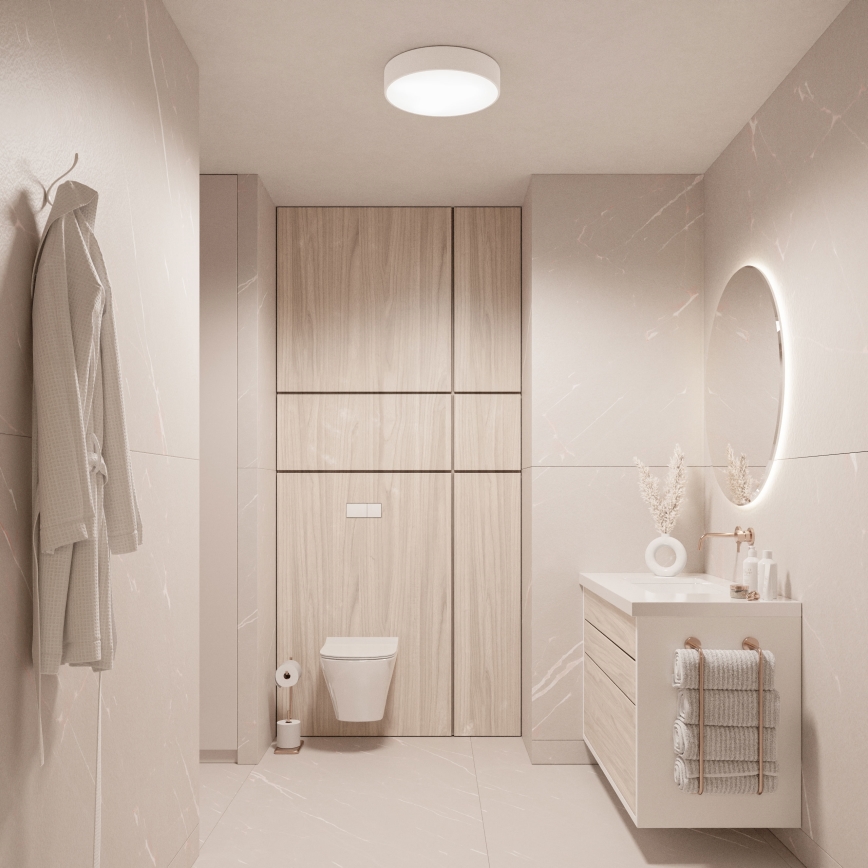 Brilagi - Candeeiro de tecto LED RGBW dimerizável para casa de banho CLARE 2xE27/9W/230V 2700-6500K Ø 30 cm IP54 Wi-Fi branco