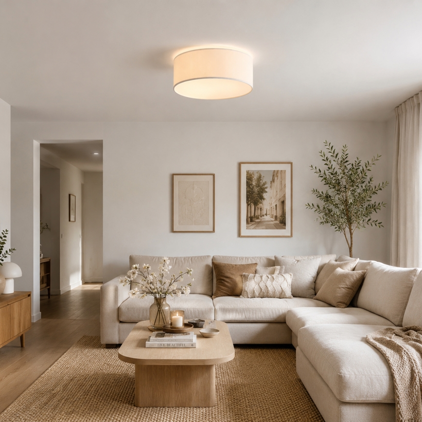 Brilagi - Candeeiro de tecto SIRIJA MODERN 2xE27/60W/230V diâmetro 35 cm cor creme