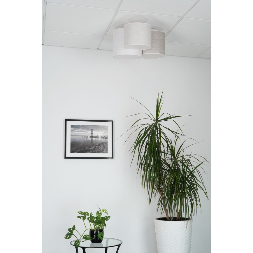 Brilagi - Candeeiro de teto SNAKE 3xE27/15W/230V 50x57 cm cinzento/creme