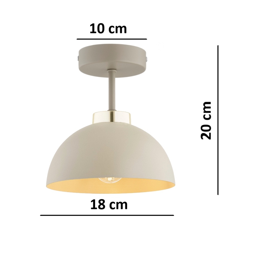 Brilagi - Candeeiro de tecto sobreposto 1xE27/60W/230V bege/dourado